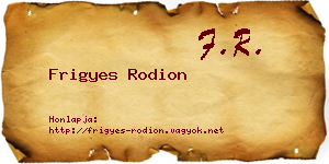 Frigyes Rodion névjegykártya